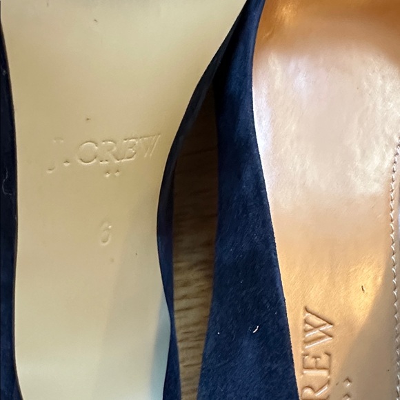 J. Crew Factory Navy Blue Suede Kitten Heels - Picture 9 of 9